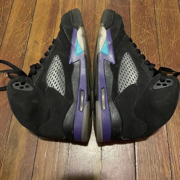Nike Air Jordan 5 Retro BLACK GRAPE PURPLE   440888-007 YOUTH Size 5Y Womens 6.5 - Picture 6 of 8